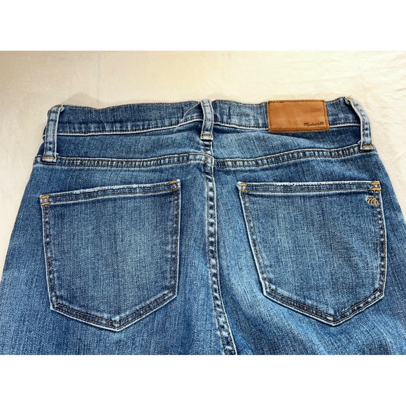 Madewell 9" High-Rise Skinny Jeans Distressed Raw Hem Medium Wash Blue Size 27 - Picture 7 of 10
